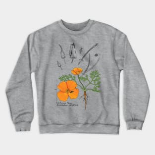 California Poppy Botanical - tan Crewneck Sweatshirt